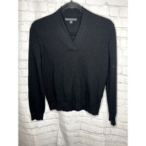 BROOKS BROTHERS 346 MENS BLACK MERINO WOOL V-NECK SWEATER  SZ (XL)   EUC
